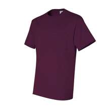 JERZEES Dri-Power 50/50 T-Shirt With A Pocket - 50% Cotton/50% Polyester - (SA159) - Gỗ đỏ - Xem 3