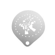 1 件 304 不锈钢咖啡拿铁艺术模板，独特圣诞图案咖啡师装饰粉掸模板，圣诞礼物