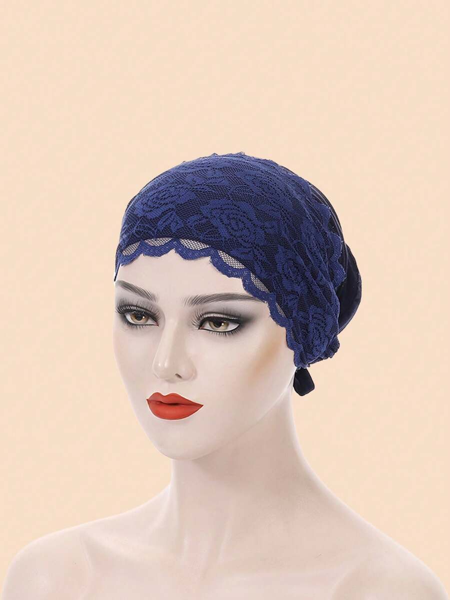 1pc Lace Trim Tie-Up Beanie Halloween Valentine's Day Valentines