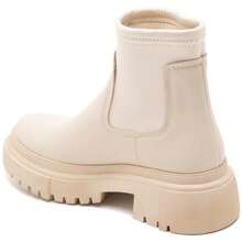 Light Beige Ankle Boots With Thick Sole And Stretch Upper – Clean Silhouette And Bold Style - Beige - View 5