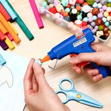 Mini pistola de pegamento pequeña de fusión en caliente, pistola de pegamento caliente, pistola de pegamento de baja temperatura con protección contra quemaduras para niños, escuela, proyecto de artes