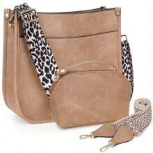 HKCLUF 4055 Crossbody Bag Purse For Women Leather Handbag Wallet Set Waterproof Women Crossbody Bag With 2count Adjustable Guitar Strap Perfect For Back To School