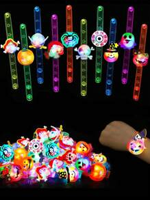 12 piezas Pulsera con luz LED, regalo para fiesta pirata, obsequio de cumpleaños, fantasma de carnaval, adecuado para decoración de fiesta de Halloween, fiesta temática