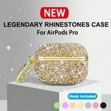 Rhinestone AirPods Pro 2 Protective Case With Ring Buckle, Compatible With Apple AirPods 1st/2nd/3rd Generation Wireless Bluetooth Earphone Case, Bling Crystal Hard Shell Cover For Women - Multicolor - View 5