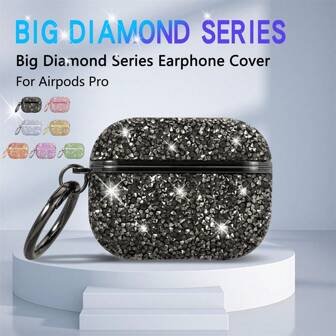 Custodia protettiva per AirPods Pro 2 con strass e anello, compatibile con custodia per auricolari senza fili Bluetooth Apple AirPods di 1a, 2a e 3a generazione, cover rigida con cristalli scintillanti per donne