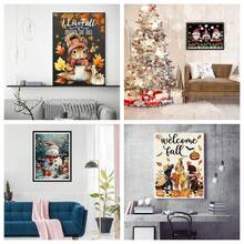 1 Bức Tranh Người Tuyết Không Khung Nghệ Thuật Giáng Sinh, Thủ Công Trang Trí Tường & Văn Phòng - Nhiều màu - Xem 1