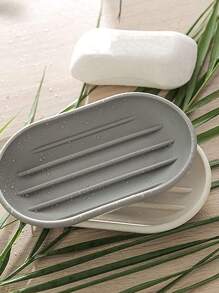 1/2pcs Oval Soap Dish With Cover, Creative Home Waterproof Bathroom Soap Holder, Portable Travel Soap Case - Multicolor - View 7