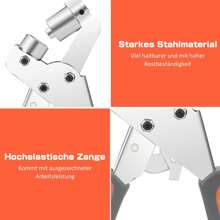 BriSunshine Ösen Zange Set mit 500 Stücke (Innendurchmesser 10 mm) Metall-Ösen, professionelle tragbare Ösenzange für Leder, Stoff, Plane, Vorhang, PVC