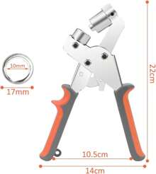 BriSunshine Ösen Zange Set mit 500 Stücke (Innendurchmesser 10 mm) Metall-Ösen, professionelle tragbare Ösenzange für Leder, Stoff, Plane, Vorhang, PVC