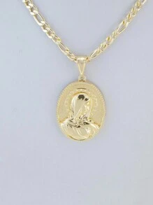 1 件 14k 镀金圣母玛利亚基督吊坠项链圣裘德约瑟夫宗教珠宝 - 金色 - 查看 10