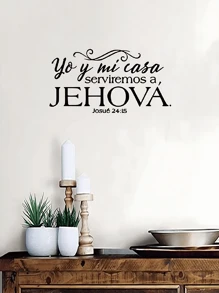 1pc Spanish Bible Verse PVC Home Decoration Stickers For Living Room, Bedroom, Study Room, Porch, Kitchen, Window, Mirror, Stickers, Wall Decal, Vinyl Decal For Home Decorations, Spring Decoration Items Refresh Your Home, Festival Decoration Stickers Gifts Birthday Graduation
