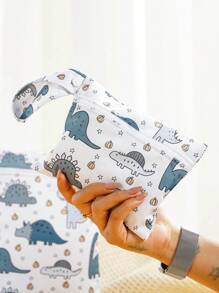 2PCS Dinosaur Print Mini Baby Diaper Nappy Bag Waterproof Storage Bag Baby Shower Family Decorations Gifts