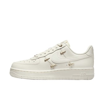 Nike Air Force 1 Low Mini Gold 防滑耐用低帮运动鞋，女款，白色和金色，FV3654-111