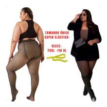 Kit 3 Thermal Plush Tights Plus Size Translucent - 彩色 - 查看 4