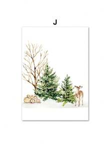 1PC Christmas Gallery Wall Set Nutcracker Winter Deer Snow Truck Posters Of Wall Art Canvas Print Picture Festive Holiday Home Decor No Frame - Multicolor - View 41