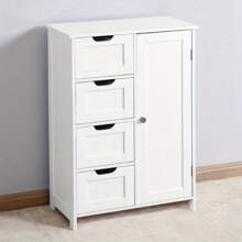 White Bathroom Lockers, Floor- To- Ceiling Cabinets With Adjustable Drawers - 白色 - 查看 5