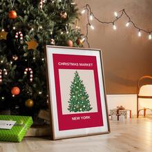 1 件圣诞市场印刷品帆布画圣诞壁画，花卉市场圣诞壁画圣诞装饰品圣诞节节日装饰，无框 - 彩色 - 查看 7