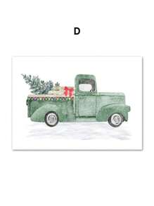 1PC Christmas Gallery Wall Set Nutcracker Winter Deer Snow Truck Posters Of Wall Art Canvas Print Picture Festive Holiday Home Decor No Frame - Multicolor - View 8
