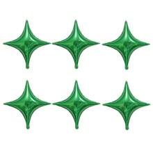 1/6/12 件 10/26 英寸星形气球，银色、金色、紫色、黑色、红色、蓝色、绿色、粉色四角星形氦气聚酯薄膜铝箔气球主题派对用品装饰生日派对、订婚婚礼、情人节、新娘送礼会、单身派对、节日、周年纪念 - 彩色 - 查看 28