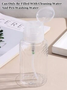 1pc 300ML Clear Empty Cleaning Liquid Dispensing Bottle, Press Empty Pump Dispensing Bottle, Professional Press Liquid Pump Empty Bottle Dispenser For Cleaning Water And Pen Washing Water Liquid Container Makeup Nail Art Tools