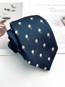 1 件动物印花休闲涤纶领带，轻巧百搭，适合所有季节圣诞节男士领带 - 彩色 - 查看 16