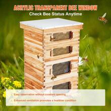 Ultimate  40 Frame Bee Hive Starter Kit - Premium Beeswax Coated Cedar Wood, 2 Deep & 2 Medium Boxes, Langstroth Design With Clear Acrylic Windows - Perfect For Beginners & Pro Beekeepers! - như hình ảnh - Xem 3