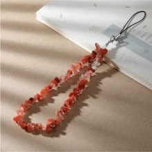 Natural Crystal Phone Lanyard, Beaded Stone Gemstone Fragments Phone Strap Wristband Gifts For Mother, Family, Friends, Birthday, Holiday Phone Charm, Phone Chain - Multicolor - View 5