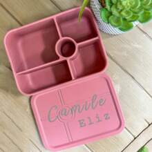 5 Compartments Personalized Silicone Lunch Box, Custom Lunch Box, Custom Bento Box, Kid Custom Lunch Box, Custom Food Storage Christmas Gift - Multicolor - View 2