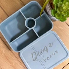 5 Compartments Personalized Silicone Lunch Box, Custom Lunch Box, Custom Bento Box, Kid Custom Lunch Box, Custom Food Storage Christmas Gift - Multicolor - View 3