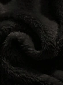 Reversible Fleece Hooded Loose Sweatshirt For Men, Casual And Warm Pullover Top For Fall And Winter, Long Sleeve Top - Black - View 4