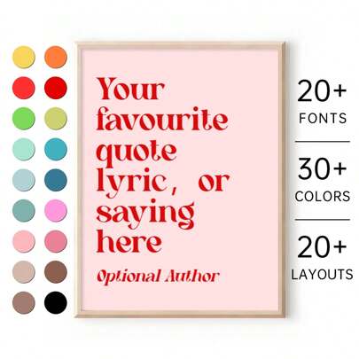 1Pc Custom Quote Print, Custom Poster Print, Custom Quote Sign, Personalised Quote Print, Custom Print, Custom Canvas Wall Art, Room Decor, Custom Poster, Canvas Wall Art, Optional Frame, Multi-Functional, Ornamental, Reusable, Exquisite, Stylish, High-Quality, Colorful, Modern, Custom, Ideal Gifts For Her, Tea Room, Home, Garden, Office, For Anniversaries, For Valentine's Day, For Mother's Day, For Birthdays, For Father's Day, For Graduation, For Weddings, For Housewarming, Warm Ambience,Fall Decor