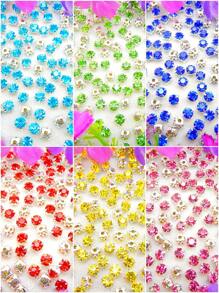 4mm 5mm 6mm 7mm 8mm, 5 Kích thước, Đế móng vuốt màu bạc, vàng Hình tròn sáng bóng nhiều màu thủ công bằng thủy tinh pha lê khâu tay đính keo trang trí hạt đá Rhinestone phẳng có lỗ Đá lấp lánh Phụ kiện DIY May đá Strass để trang trí quần áo, váy, túi xách, giày dép, trâm cài, hoa tai, đồ thủ công mỹ nghệ DIY. - Bạc - Xem 6
