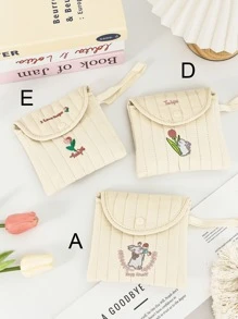 樱桃、小熊或郁金香刺绣柔软舒适高品质卫生巾收纳包！化妆包、女士化妆包、女生卫生棉条收纳包、钱包包、卫生巾包 - 彩色 - 查看 7