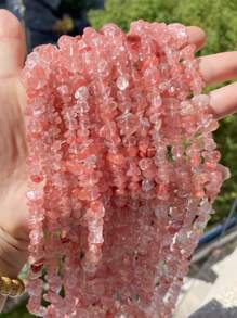1 Package 100/200pcs Natural Stone Agate Crystal Asymmetrical Semi-Precious Stone With Shaped Loose Beads Perforated Gravel DIY Bracelet Necklace Earrings Jewelry Making Accessories