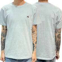 Maison Kitsuné Grey Fox Head Patch Classic Short Sleeve T-Shirt Light Blue