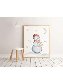1 件圣诞节海报可爱卡通绘画海报麋鹿圣诞老人帆布印刷节日海报墙壁艺术装饰画家居装饰无框，圣诞礼物 - 彩色 - 查看 88