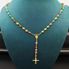 1 件时尚潮流和玫瑰花串珠项链和手链，男女通用 - 彩色的 - 查看 2