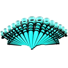 SWANJO 50pcs Acrylic Transparent Purple Ear Taper Ear Gauges Stretching Kits 14g-00g - 50pcs Set - View 14