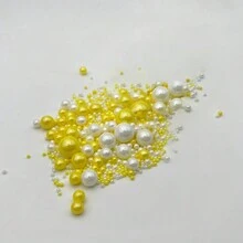100g 金白色珍珠球蛋糕装饰洒甜珠珍珠球蛋糕装饰生日派对甜点烘焙装饰，不可食用 - 彩色 - 查看 7