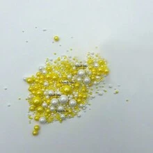 100g 金白色珍珠球蛋糕装饰洒甜珠珍珠球蛋糕装饰生日派对甜点烘焙装饰，不可食用 - 彩色 - 查看 9