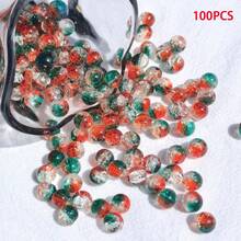 50/100/150/200 hạt thủy tinh nứt màu chuyển sắc - Đỏ & Xanh lá Ombre, dùng làm đồ trang sức DIY, vòng cổ thời trang, vòng tay, hoa tai, dây điện thoại, móc chìa khóa, mặt dây chuyền - Nhiều màu - Xem 19