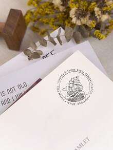 Customized Wooden Stamp, Fixed Pattern, Support Customized All Text, Suitable For Wedding Address, Anniversary And Gifts Back To School - Wood - View 5