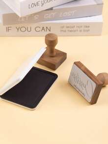 Customized Wooden Stamp, Fixed Pattern, Support Customized All Text, Suitable For Wedding Address, Anniversary And Gifts Back To School - Wood - View 8