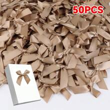 Paquete de 50 lazos de cinta de satén, para envolver regalos, decoración, hacer diademas y pinzas para el cabello, cestas de regalo, paquetes de cumpleaños, decoraciones navideñas, decoración de oficina, coronas, bodas, despedidas de soltera, suministros de fiesta de San Valentín