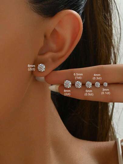 ESBERRY 1 par fyra klor moissanit örhängen lyxiga smycken presenter till kvinnor 925 sterlingsilver fina damer smycken present till flickvän strass bröllop brudsmycken strass smyckestillverkning