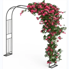 BriSunshine Rosenbogen Torbogen, Gartenbogen aus Metall 240x240cm, 1,2m 1,8m 2,4m DREI Verstellbare Breiten, Rosenbögen für Rosen und Kletterpflanzen, Freistehend Rosengestell für Garten Dekoration