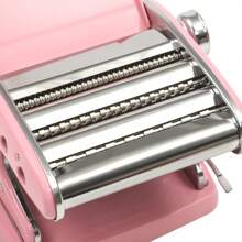 Máquina para hacer pasta con 6 ajustes de espesor regulables, máquina rodante para hacer pasta fresca para espaguetis, fideos, fettuccine de acero inoxidable - Rosa - Ver 9