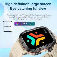 1pc Silicone Strap Smart Watch With High-Definition Touch Screen, Various Sports Functions, Body Temperature, Weather Forecast, Bluetooth, Call Reminder, Compatible With Android & IOS Systems, Suitable For Gifts & Casual Wear