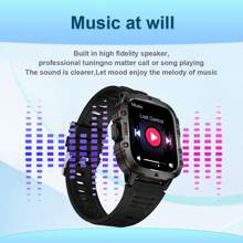 1pc Silicone Strap Smart Watch With High-Definition Touch Screen, Various Sports Functions, Body Temperature, Weather Forecast, Bluetooth, Call Reminder, Compatible With Android & IOS Systems, Suitable For Gifts & Casual Wear