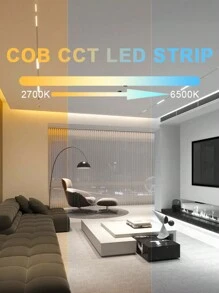 Acosh Neon USB LED Strip Lights White/Warm CCT Tunable LED Light, 5V Dimmable 2700K-6500K COB LED Tape Lights Monitor TV Backlight, Under Cabinet Light Strip For Cabinet, Bedroom, Home DIY Lighting 500Leds/M